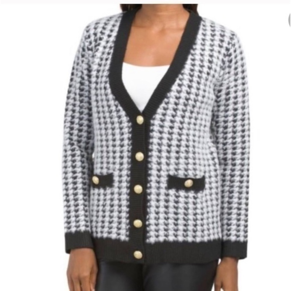 Tahari houndstooth cardigan Sweater